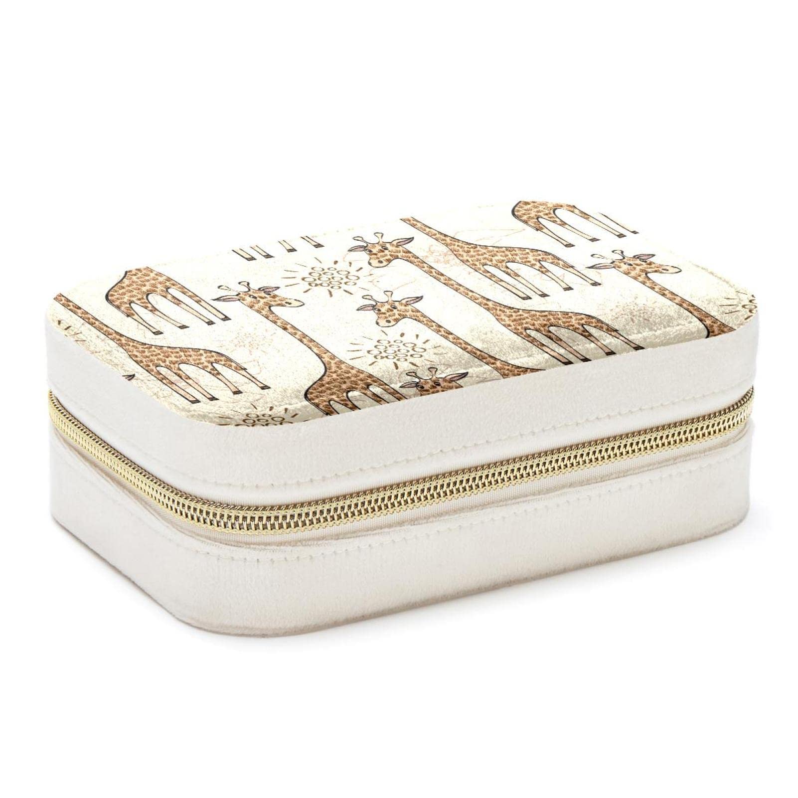 Cartoon Giraffe Jewelry Box Portable Travel Jewelrys Organizer Case Earrings Rings Necklaces Display Storage Holder Boxes for Women Girls Bridesmaid Gifts