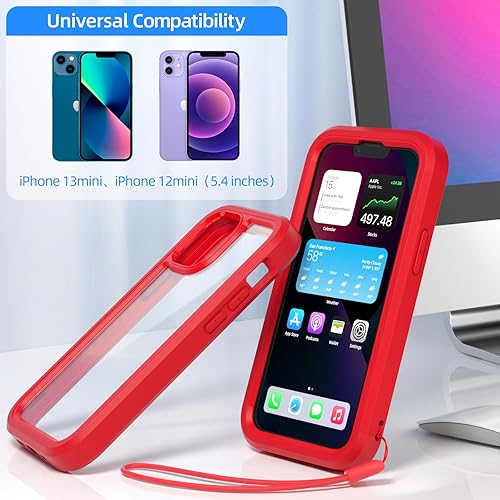 Miniatura 2 de WXR Funda para iPhone 13 miniiPhone 12 Mini, parachoques de silicona suave y parte trasera de policarbonato duro transparente e interior de