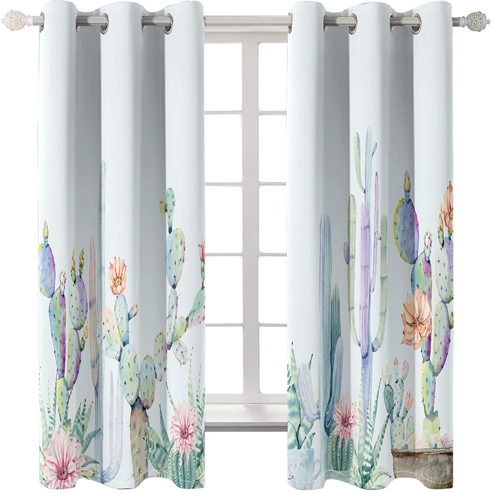 AMDXD Cortina infantil blanca, cortinas opacas, actus - Cortina de poliéster 264 x 115 cm