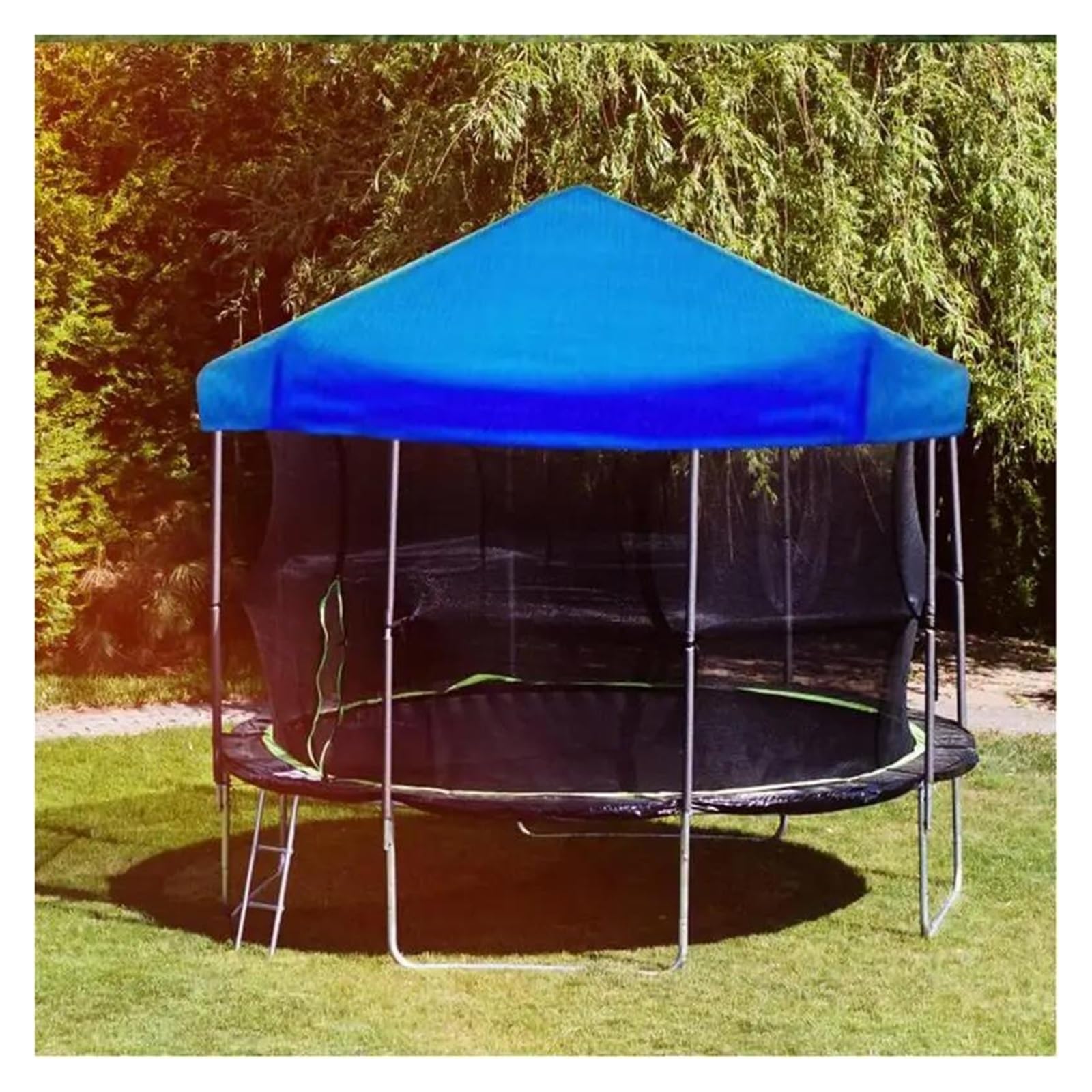 Colchoneta Recambio Exterior Trampolín Cubierta De Protección Solar para Trampolín, Cubierta De Sombrilla Anti-UV A Prueba De Polvo, Cubierta De Protección Azul