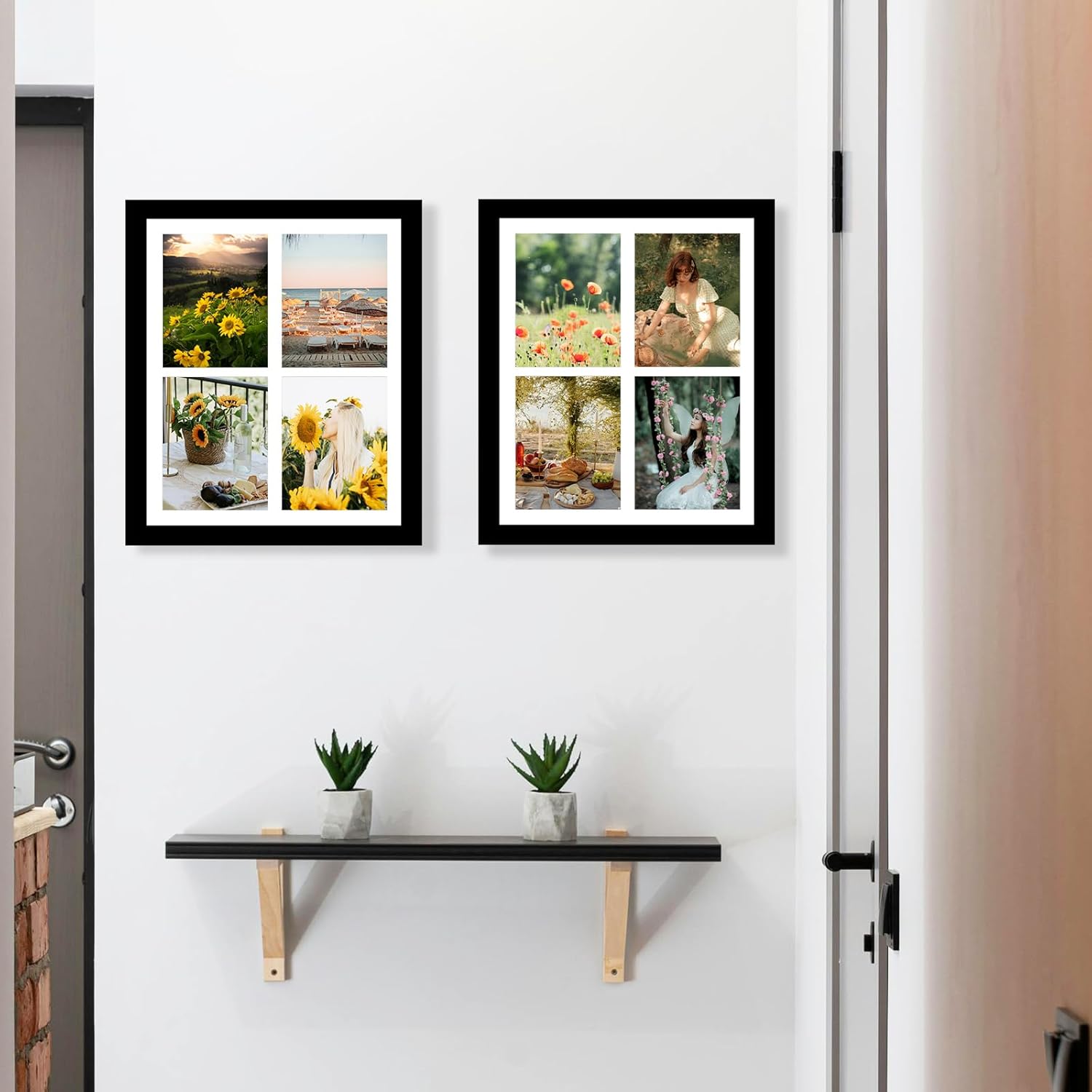 12x16 Picture Frame, 5x7 Collage Picture Frame, Display 4 Pcs 5x7 Photos or 12x16 Picture, Four Opening 5x7 Collage Frame for Wall Hanging, Lightweight 5 x 7 Multi Photo Frame, Black - Image 8