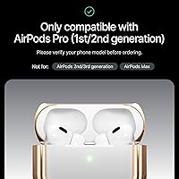 Vista 2 de Arc Pulse Compatible con AirPods Pro Case (2024), carcasa protectora minimalista de aluminio con absorción de impactos + incrustaciones de Aluminio