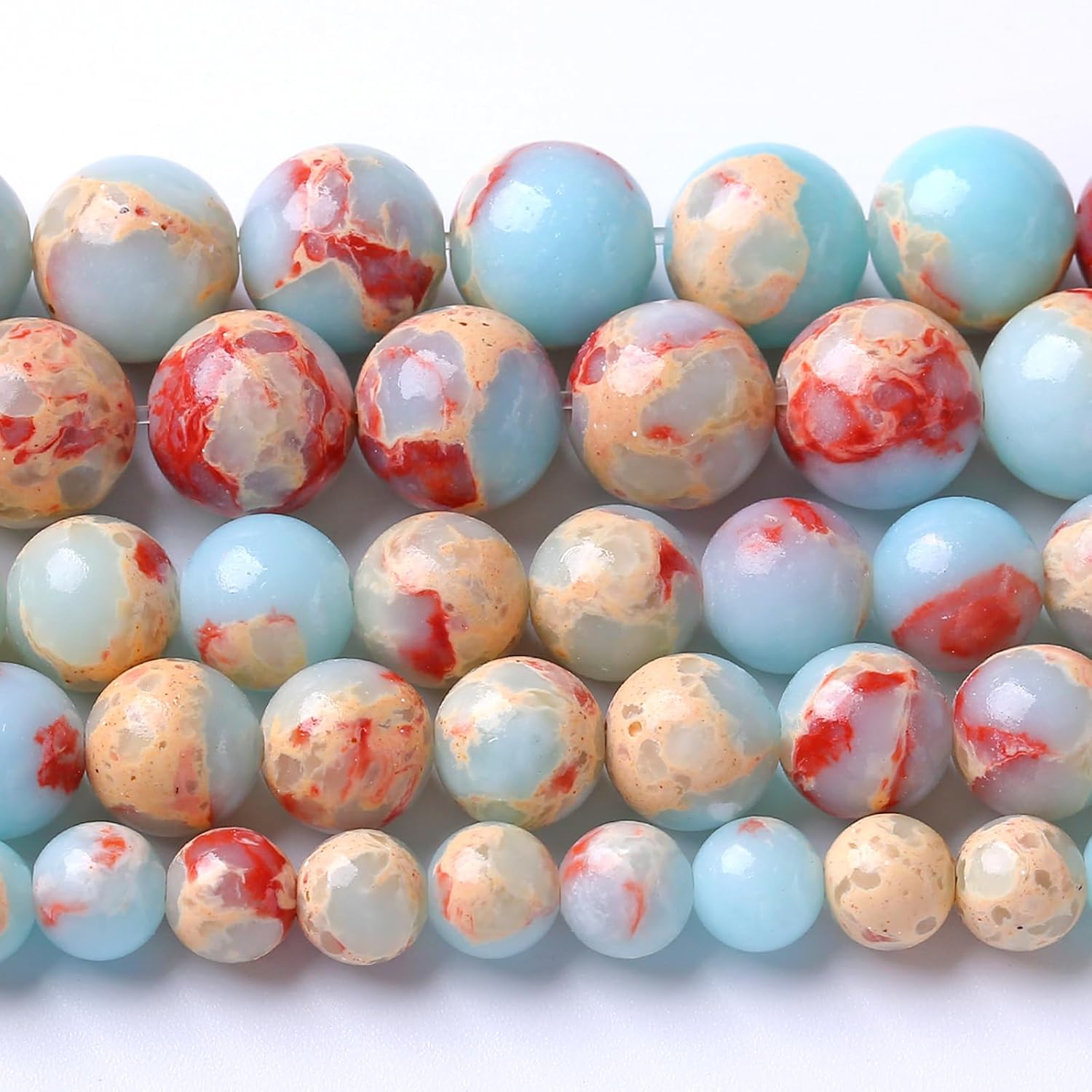 96pcs 8MM Natural Stone Galaxy Blue Purple Tiger Eye Stone Round Beads Loose Beads for Jewelry Making DIY Bracelet 2 Strands 32"