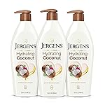 Jergens Hydrating Coconut Body Lotion, Hand and Body Moisturizer, Infused with Coconut Oil, Hydrates Dry Skin Instantly, Dermatologist Tested, 16.8 oz, Pack of 3