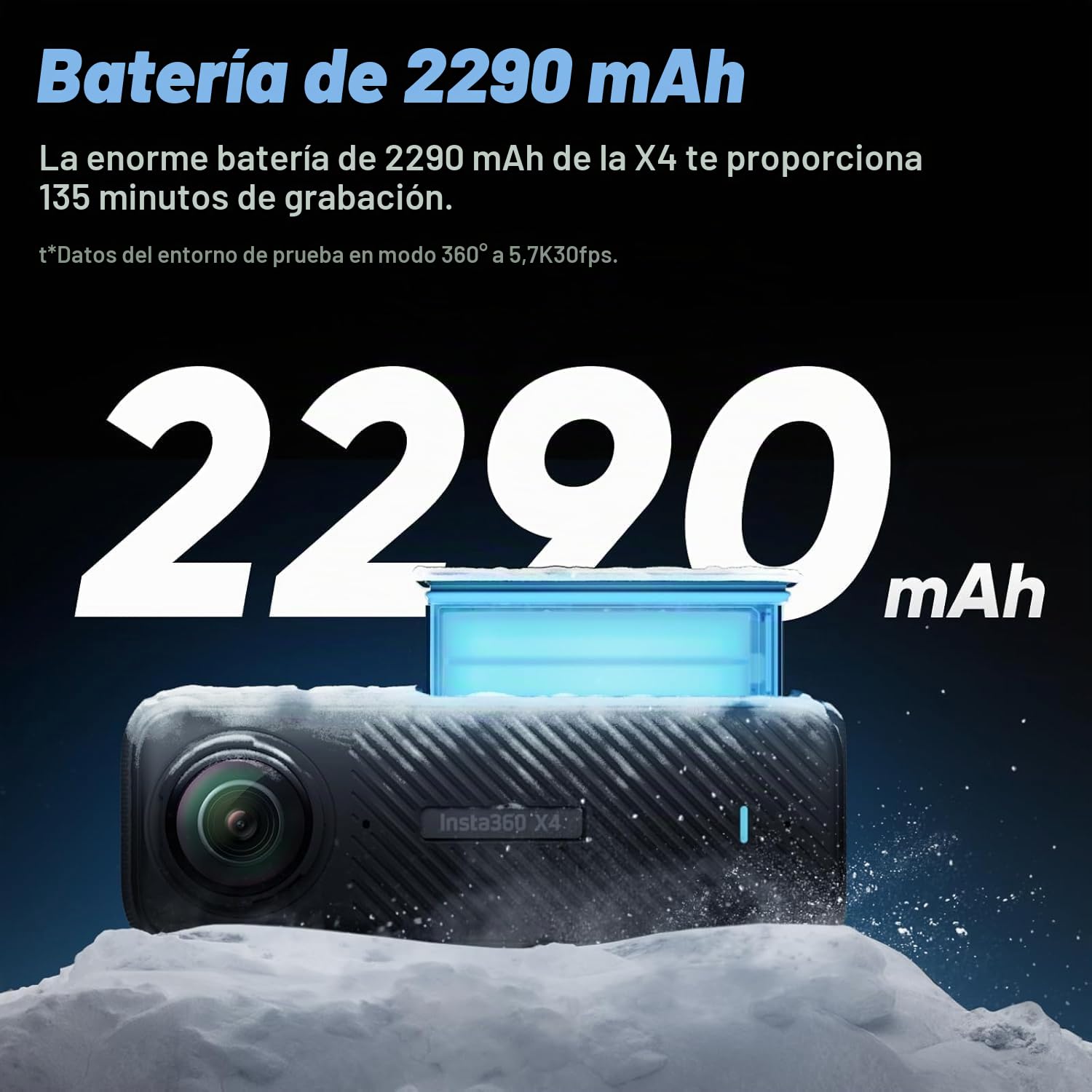 Insta360 X4 Paquete Estándar - Cámara de acción Impermeable 8K 360, Vídeo 4K Gran Angular, Efecto Selfie Stick Invisible, Protectores de Lente Extraíbles, 135 Min Batería (Reacondicionado)