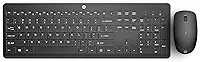Combo de Teclado e Mouse Ergonômico Sem Fio HP 230 - com Dongle USB Wireless, Digitação Silenciosa, Design Elegante, Até 12 Meses de Bateria, Layout BR, Preto (18H24AA#AC4)
