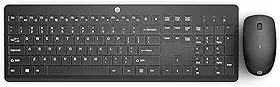 Combo de Teclado e Mouse Ergonômico Sem Fio HP 230 - com Dongle USB Wireless, Digitação Silenciosa, Design Elegante, Até 12 Meses de Bateria, Layout BR, Preto (18H24AA#AC4)