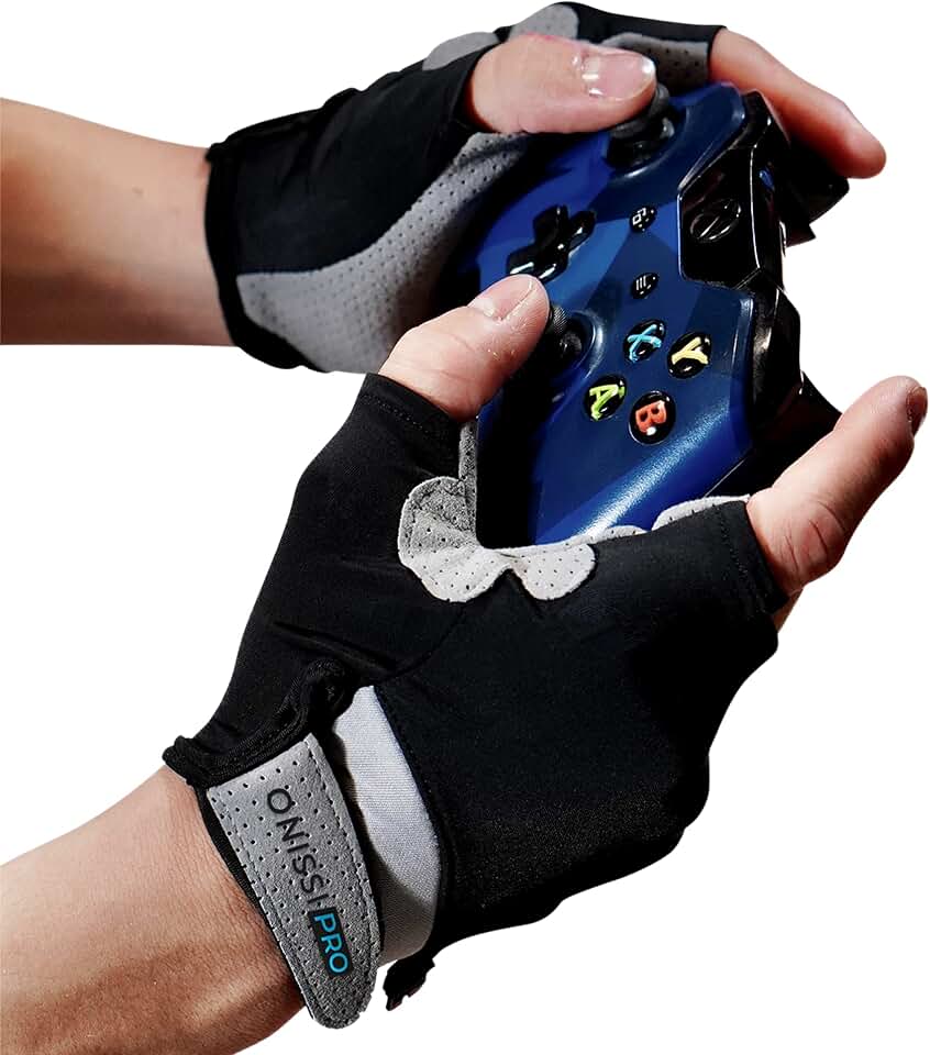 ONISSI Pro Gaming Gloves for Sweaty Hands | Gamer Gloves for PS4/PS5/Xbox/Computer/PC/VR/Mobile/Sim Racing