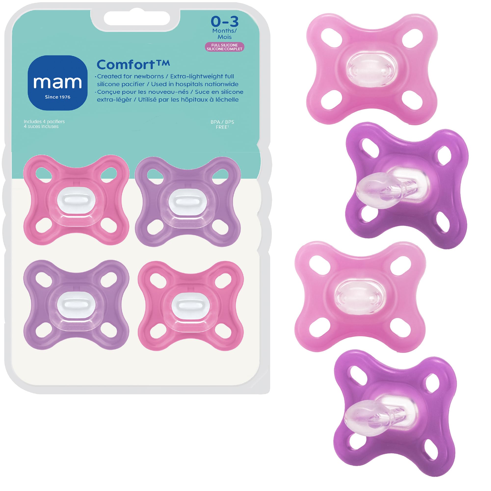 MAM Comfort Baby Pacifiers 0-3 Months Newborns