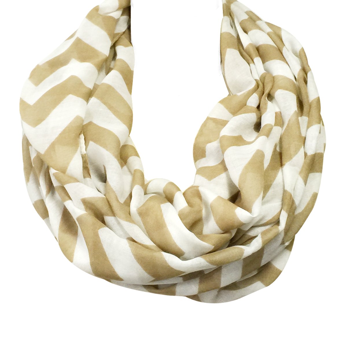 Wrapables - Bufanda ligera con diseño de zigzag - Beige - talla única