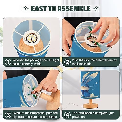 Miniatura 4 de FRODOTGV Retro Bunny Drinking Coffee Bedroom Lamp Travel Night Light with USB Port for Kids Bedroom