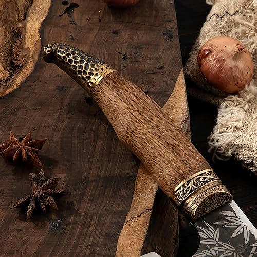 Miniatura 5 de Seido Knives Tora Tsuki - Cuchillo de carnicero  Cuchilla de acero de alto carbono de espiga completa para carne, huesos y verduras  Mango de