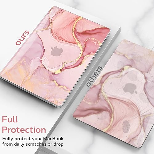 Miniatura 5 de B BELK Funda compatible con MacBook Air de 13 pulgadas 2021 2020 2019 2018 M1 A2337 A2179 A1932 Touch ID, carcasa rígida de plástico para Mármol oro