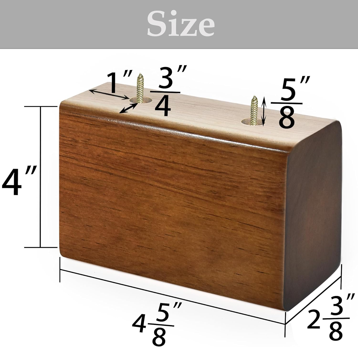 Sopicoz Wood Bed Risers (Brown, 4 inch)