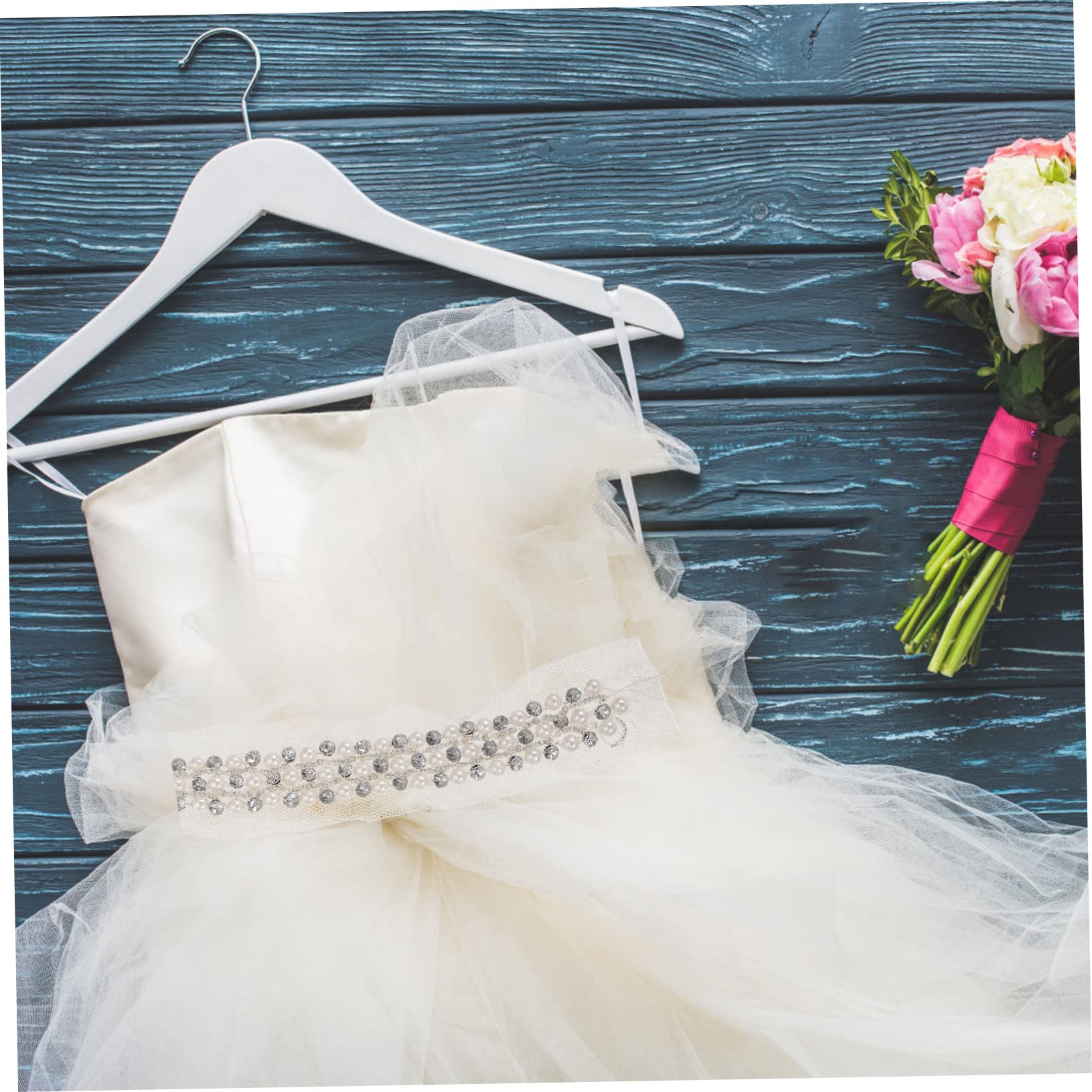 Operitacx 4piezas Cinta De Encaje Decorativa Perlas y Strass Ribete Multifuncional Para Confección De Ropa Manualidades y Decoración De Fiestas Para Vestidos y Accesorios De Moda