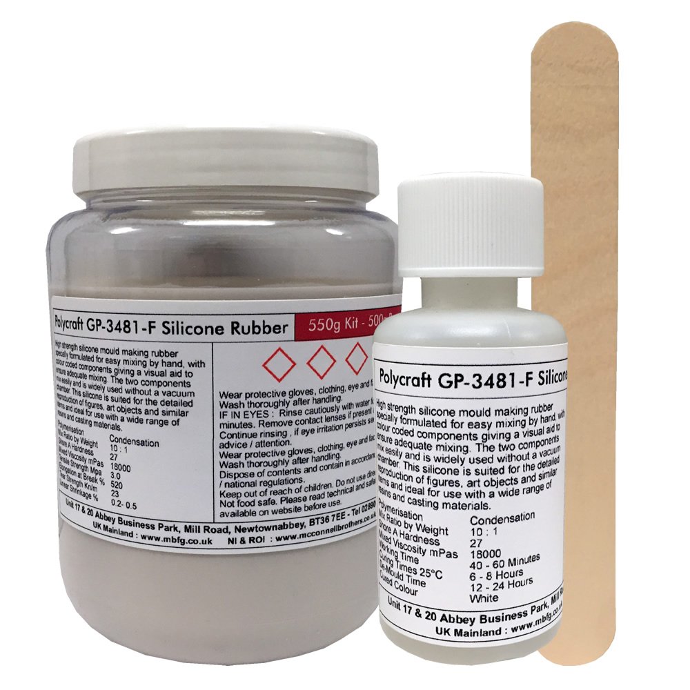 Polycraft ( Mb Fibreglass ) Clear Polycraft Gp-3481F Rtv Silicone Mould Making Rubber 550G Kit ( Catalyst)