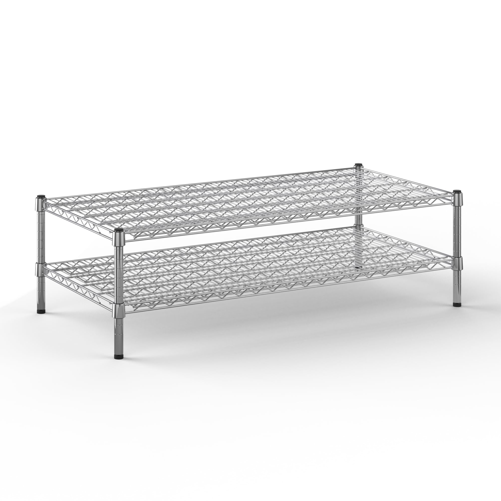 24" Deep x 48" Wide x 14" Height Wire Shelving Kit | 2-Tier | NSF Commercial Storage Rack Unit