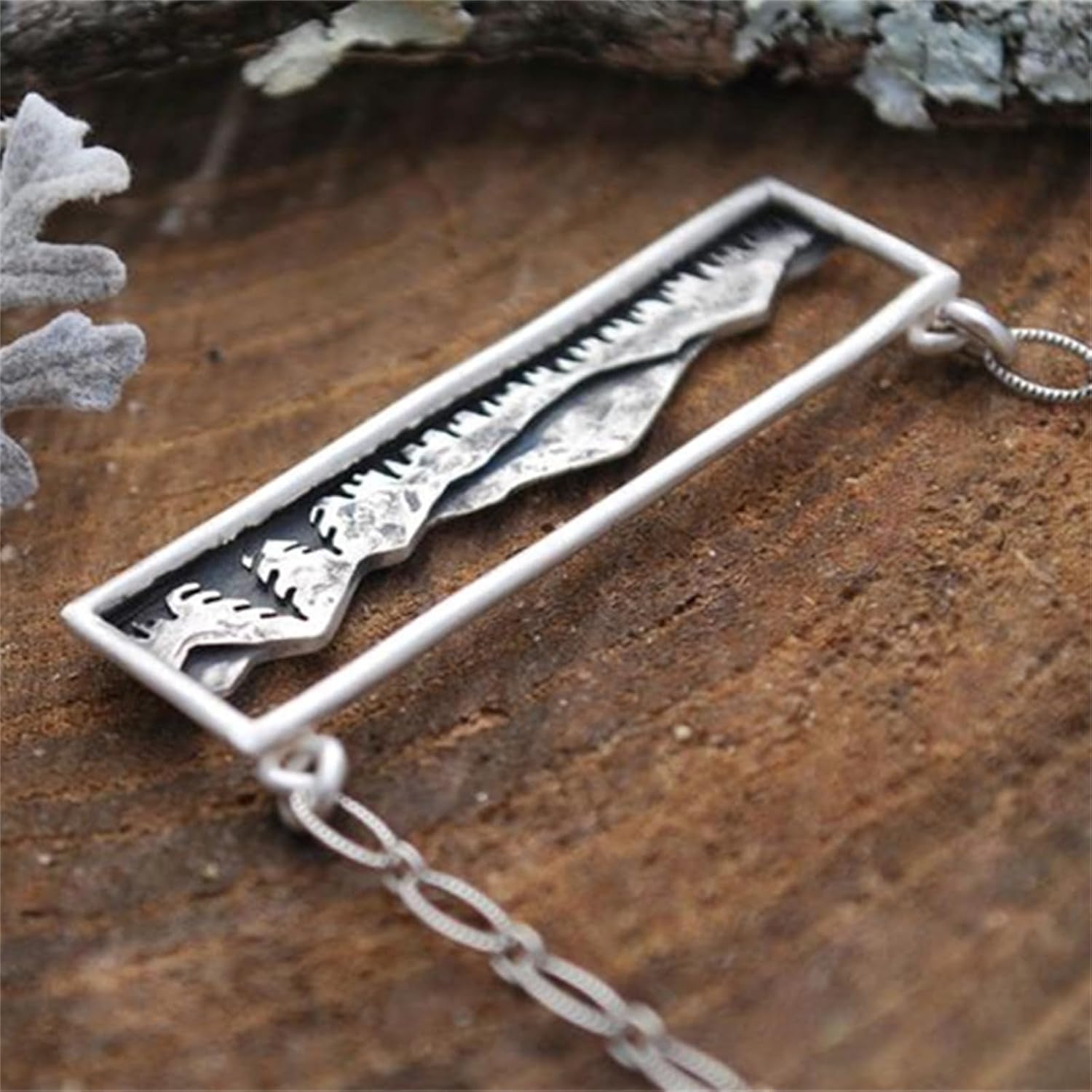 ONLYJUMP 3D Mountain Range Necklace for Women Unique Antique Silver Wandering River Mountain Valley Sunset Forest Tree Pendant Necklace Nature Jewelry - Image 5