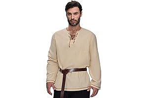 Spooktacular Creations Shrek Costume for Men - Halloween Mens Renaissance Shirt, Beige...