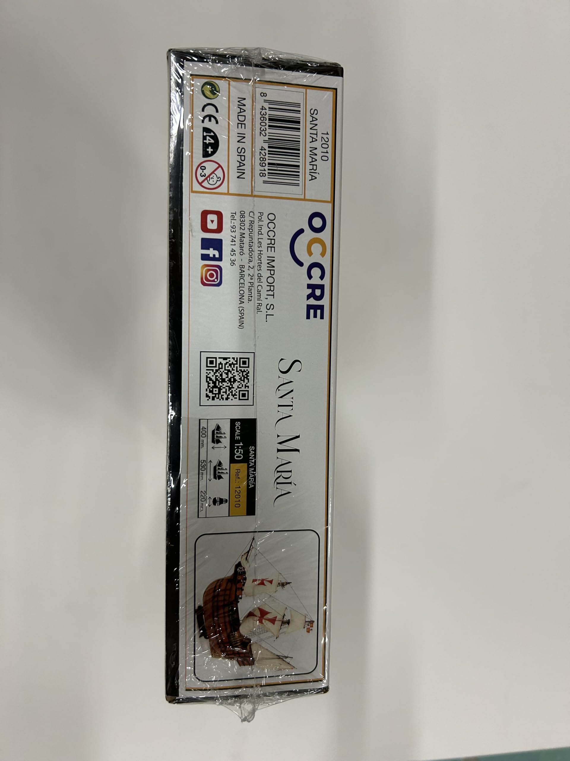 Occre Veliero Santa Maria kit di montaggio in legno e metallo scala 1:50 Vele incluse