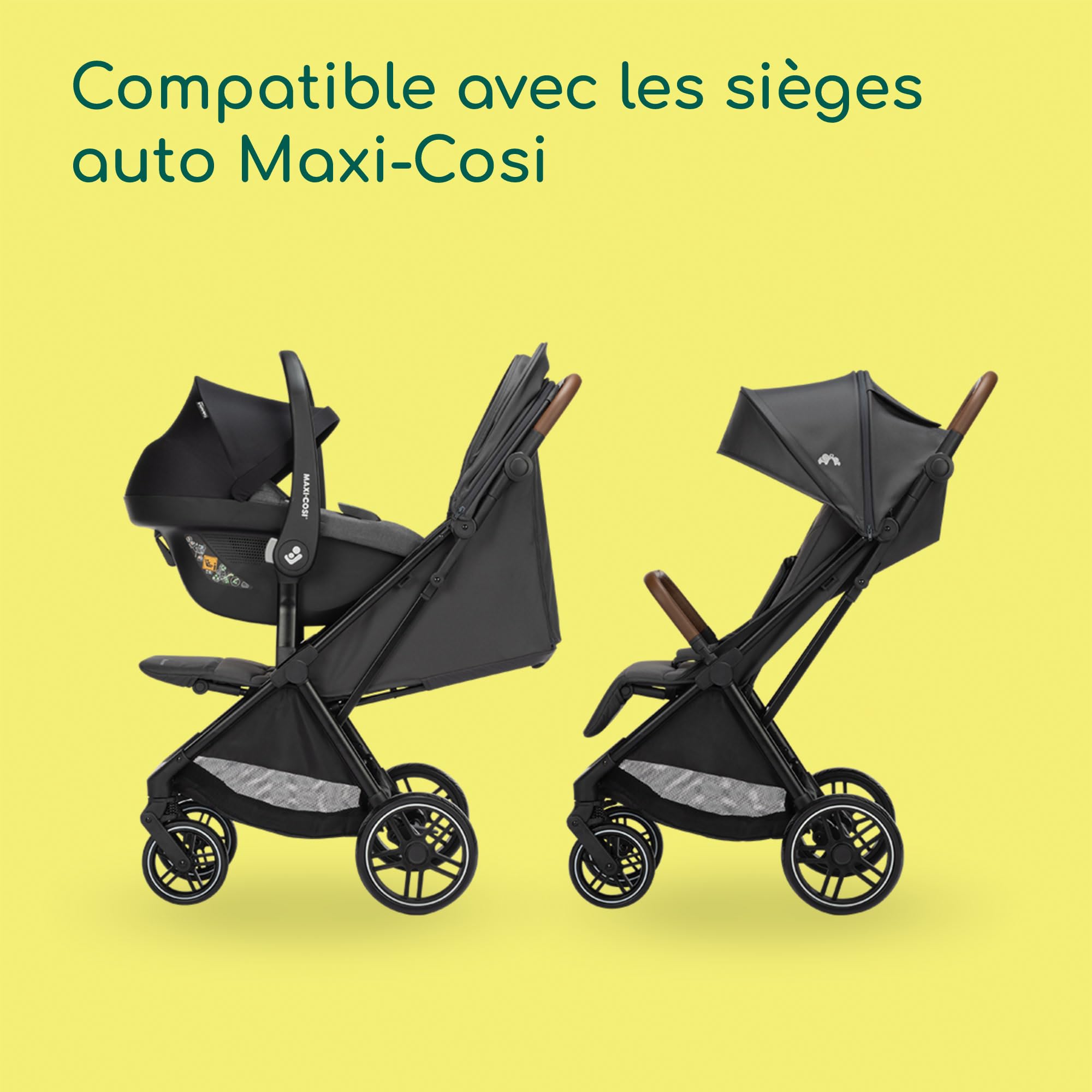 Bebeconfort Indra, Poussette, 0-4 ans, Poussette Compacte & Pliable, Automatique Rapide, Suspension Intégrée, Position Couchée, Housse Pluie Incluse, Compatible Sièges Auto, Mineral Graphite