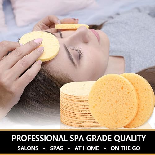 Miniatura 7 de Esponjas faciales Akimo 100% Natural Comprimido Celulosa cara Scrub Puff, Reutilizable Odorless Deep Cleansing y Suave Exfoliante Pads, Tamaño más