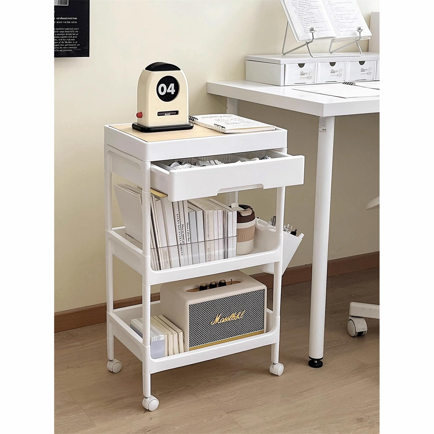 Sponsored Ad – 3-Tier Rolling Utility Trolley, Trolley, Storage Cart, Metal Rolling Utility Trolley Storage Box for Kitchen, Bedroom, Bathroom, Office, Laundry Room and Garage White