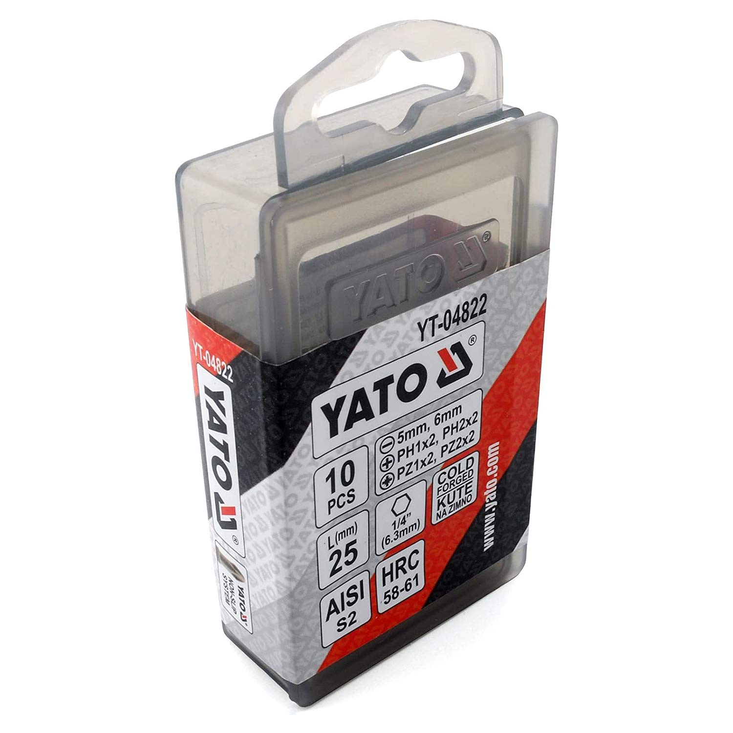Yato YT-04822 Screwdriver Bits S2 Set 25mm 10 Pcs |Hand Screwdriver Bit Impact Machine Industrial Tools|Impact Bits 1