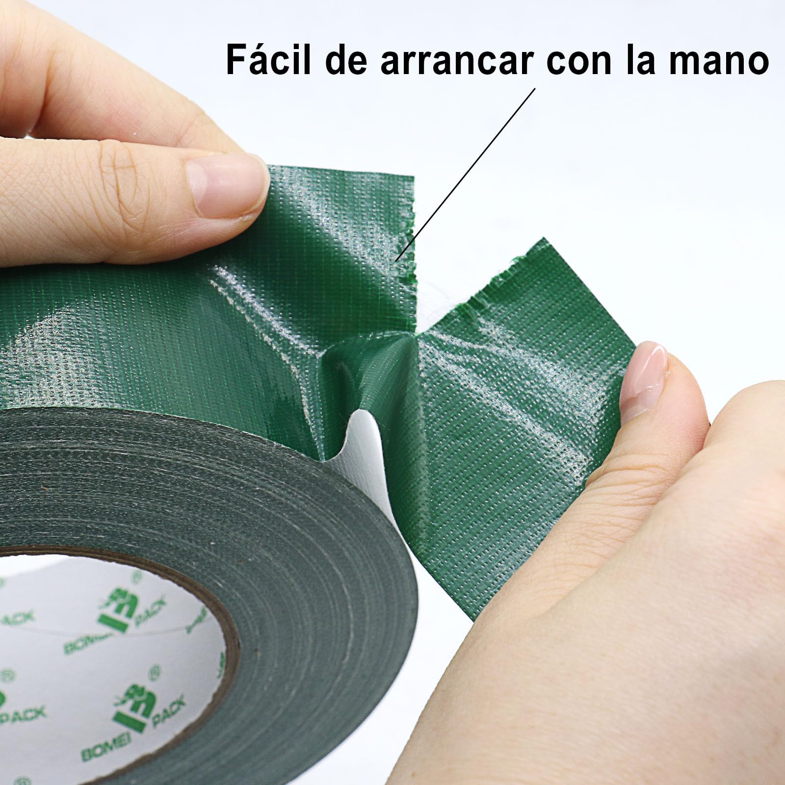 BOMEI PACK Cinta americana Verde Profesional Impermeable para reparaciones,2 piezas 50mmx50m manualidades,uso en interiores y exteriores, waterproof -
