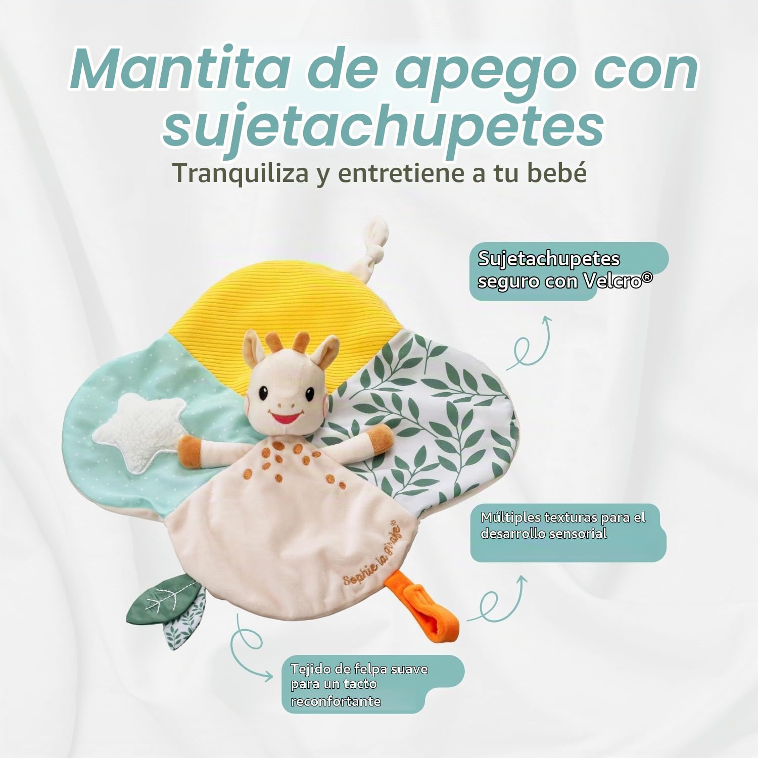 Vulli – Estuche Sophie La Jirafa y su Doudou – Juguete de bebé 0 Meses+ – Caucho natural y textiles Sensoriales – Doudou con enganche Chupete – Idea de regalo para nacimiento – Colección Había una vez