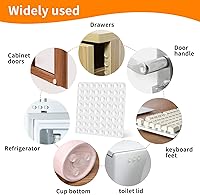 Vista 4 de CHUNZEXI 320 piezas de parachoques transparentes autoadhesivos para puertas de gabinete, topes de goma para puertas de armarios y cajones