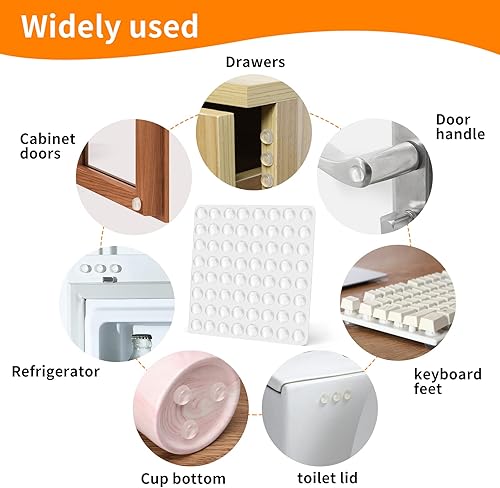 Miniatura 5 de Parachoques cuadrados para gabinete, 120 piezas, protección de esquina, antideslizante, transparente