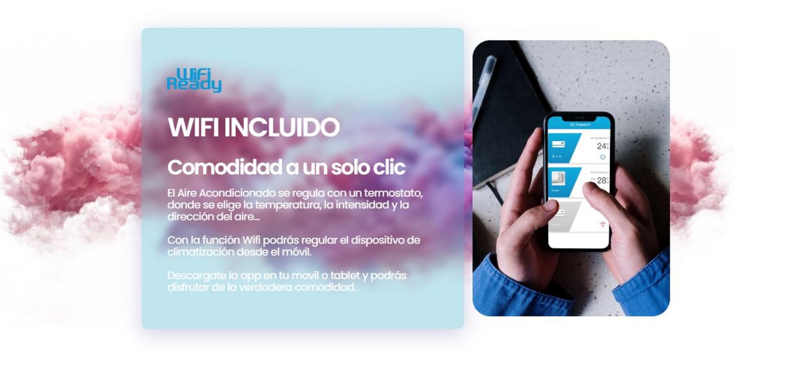INFINITON Aire Acondicionado SPTWF09A2, 9000 BTU, Wifi, Bomba de Calor, Inverter, Deshumidificador, A+++, Blanco