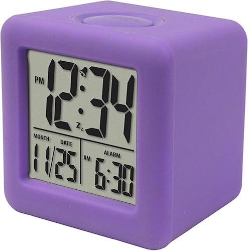 Miniatura 2 de Equity 70912 Reloj despertador digital de silicona púrpura con retroiluminación bajo demanda