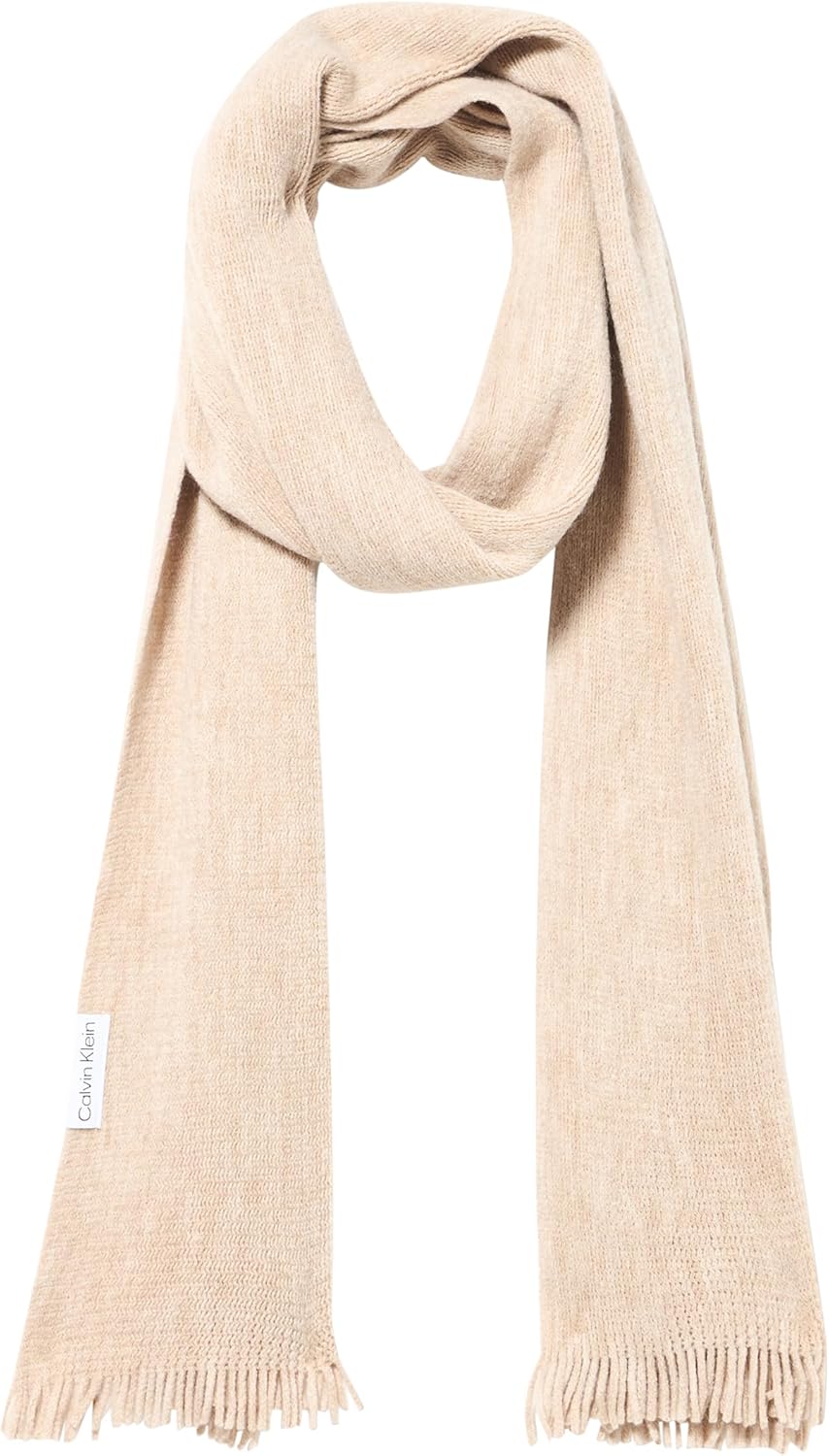 Calvin Klein womens Solid Acrylic Scarf W Fringe