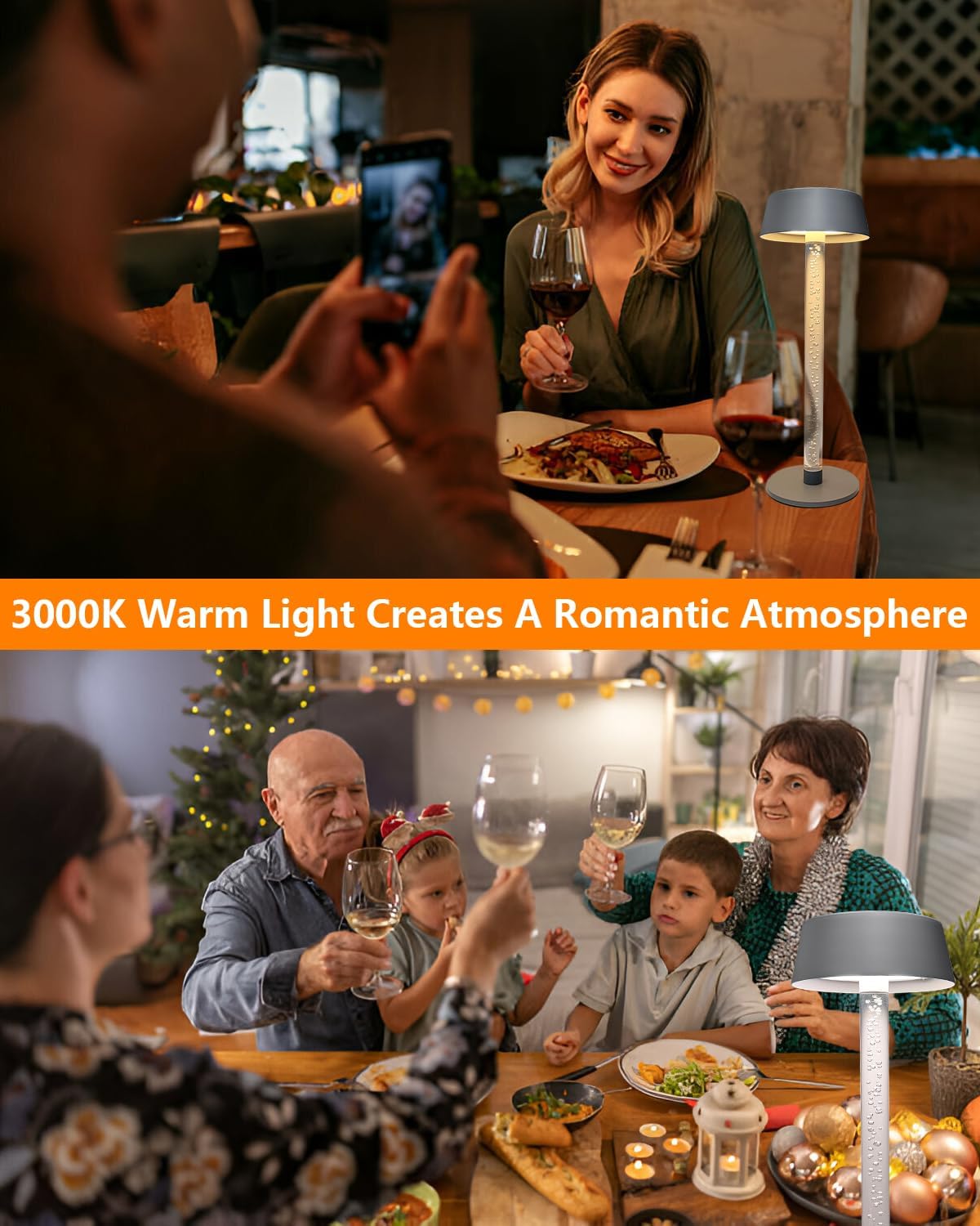 Snotme コードレステーブルランプ 2個パック 3色 無段階調光 5000mAh