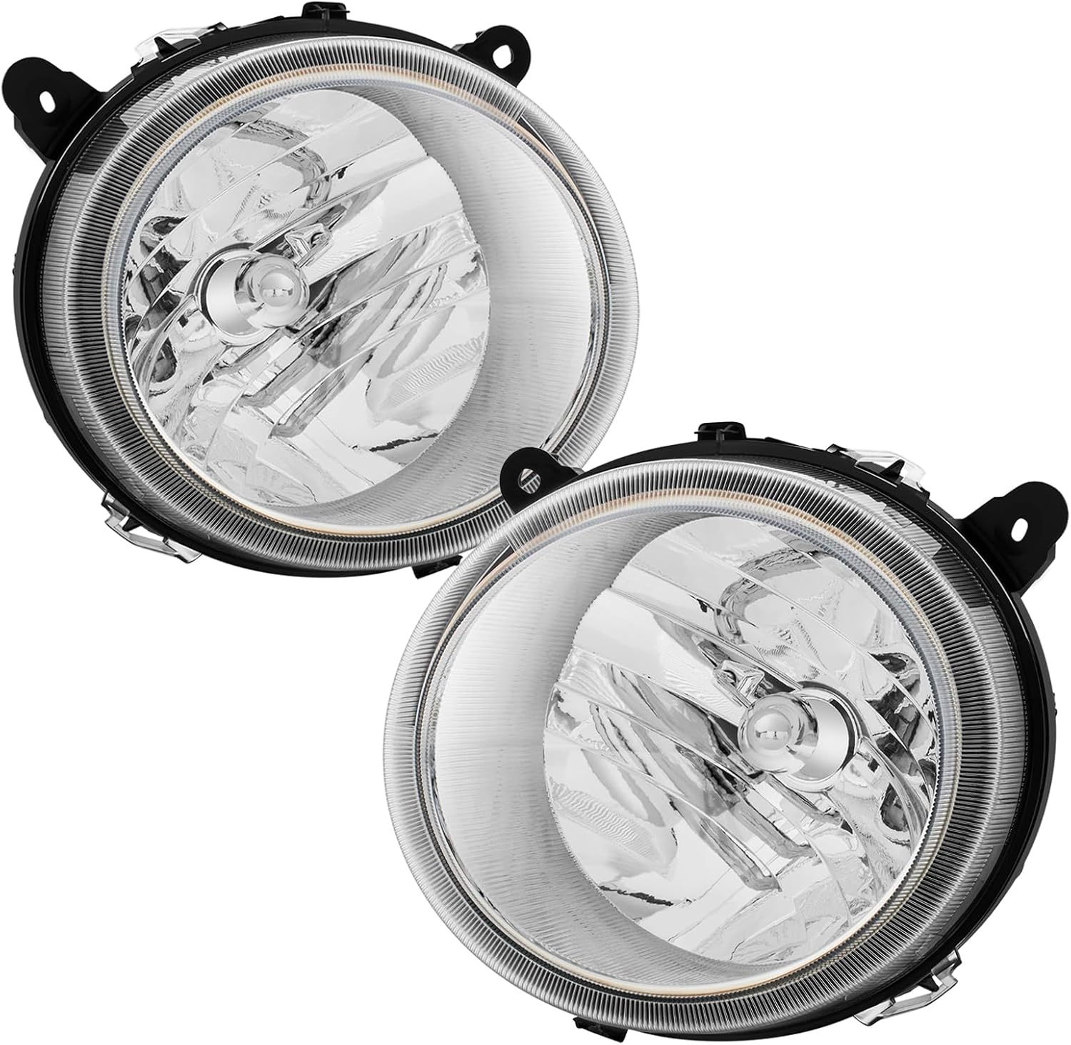 2PCS Headlights Assembly For 2007-2017 Jeep Patriot(MK74)/2007-2010 Jeep Compass(MK49) Replacement Halogen Headlamps Driver and Passenger Side