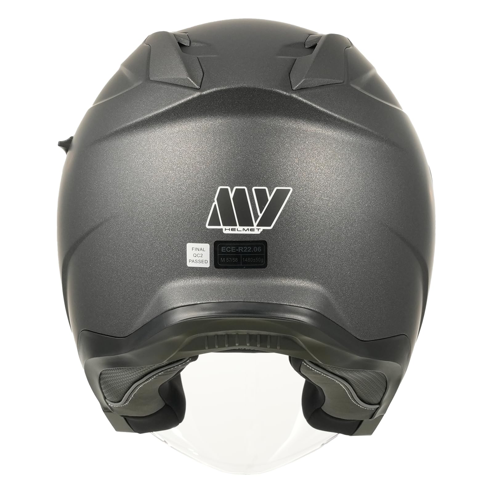 MY Casco Moto Jet Scooter 835, Omologato ECE 22.06 con Doppia Visiera per Uomo e Donna (Titanio opaco, XS)