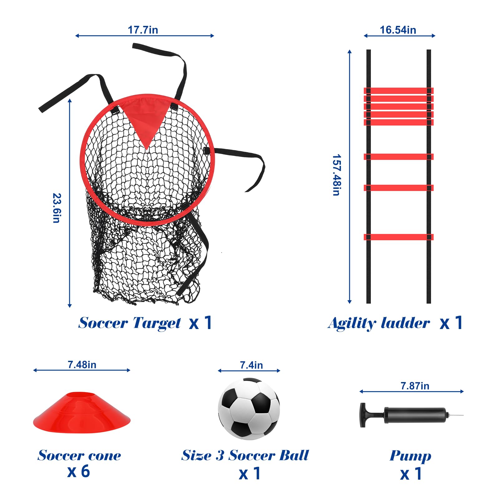 Set 2 Porte Da Calcio Per Bambini 180x120 Cm - Con Bersaglio, Palla, Scala E Coni - Foto 7