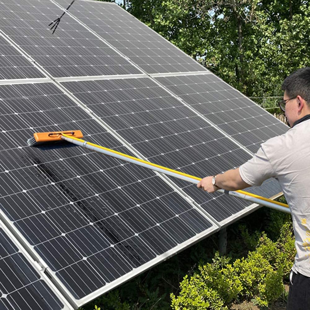 Limpiador fotovoltaico para limpiar ventanas 4M-12M, cepillo telescópico alimentado por agua, limpieza de ventanas, limpiador extensible, herramientas de limpieza de techos de invernadero
