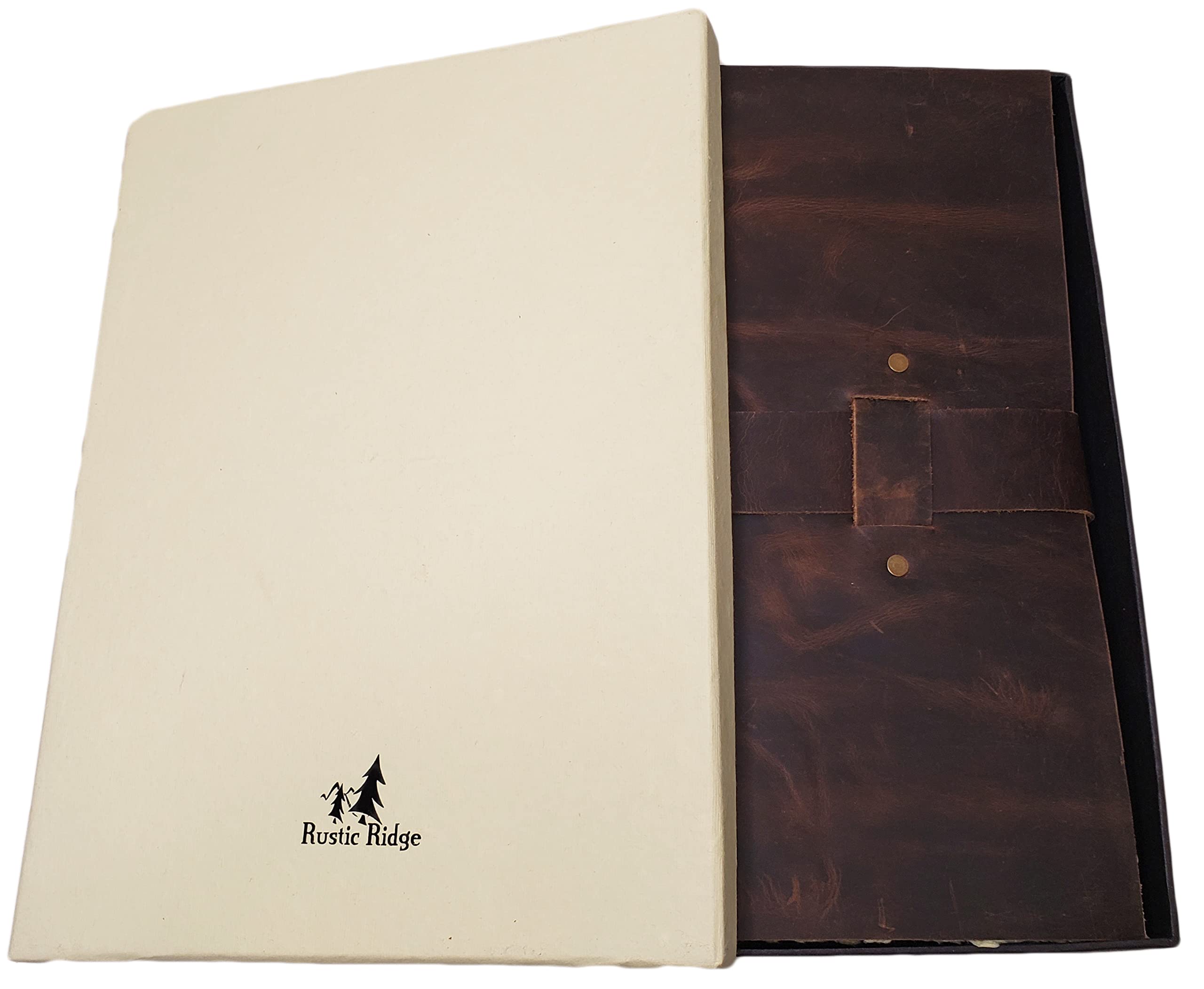 Großes Vintage-Leder-Tagebuch mit Schnallenverschluss – 320 Seiten – 22,9 x 30,5 cm – Geschenkbox enthalten – Handgefertigtes rustikales Schreib-Notizbuch/Skizzenbuch