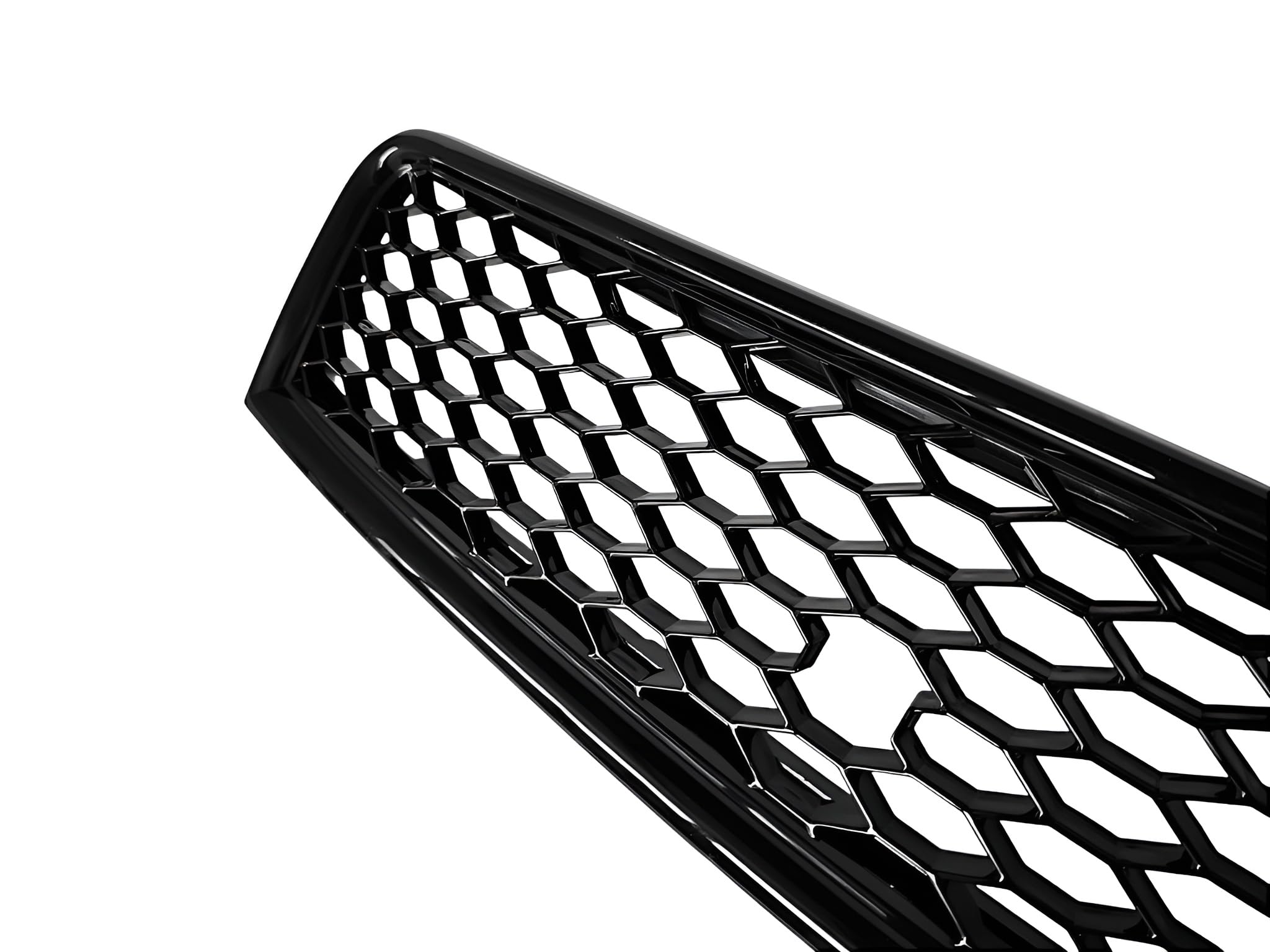 Kompatybilny z A4 S4 8E B6 Przedni sportowy grill z siatki o strukturze plastra miodu, połyskujący czarny 01-05