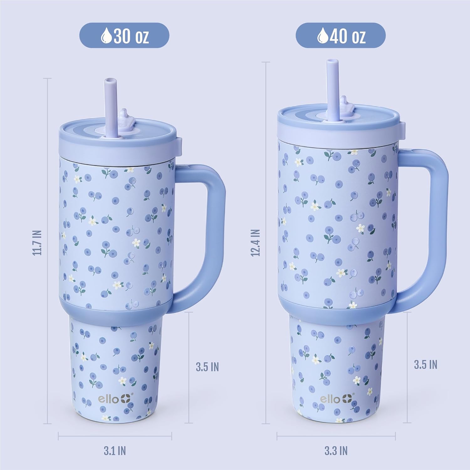 Ello Oasis 30oz Stainless Steel Tumbler - Blueberries - Image 8