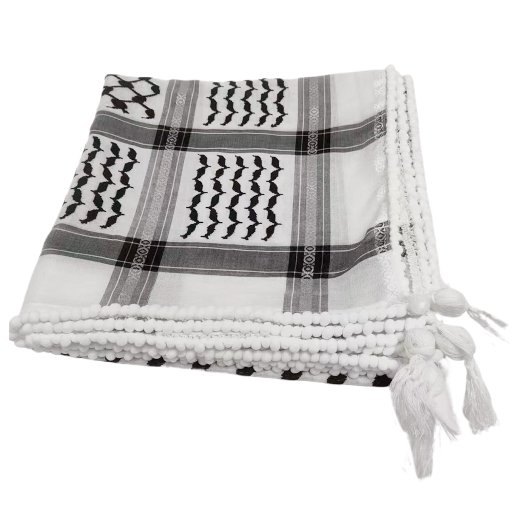 Palestine Scarf 48x48 '' Keffiyeh Palestina auténtica Bufanda Palestina Envoltura de Cuello algodón shemagh Unisex