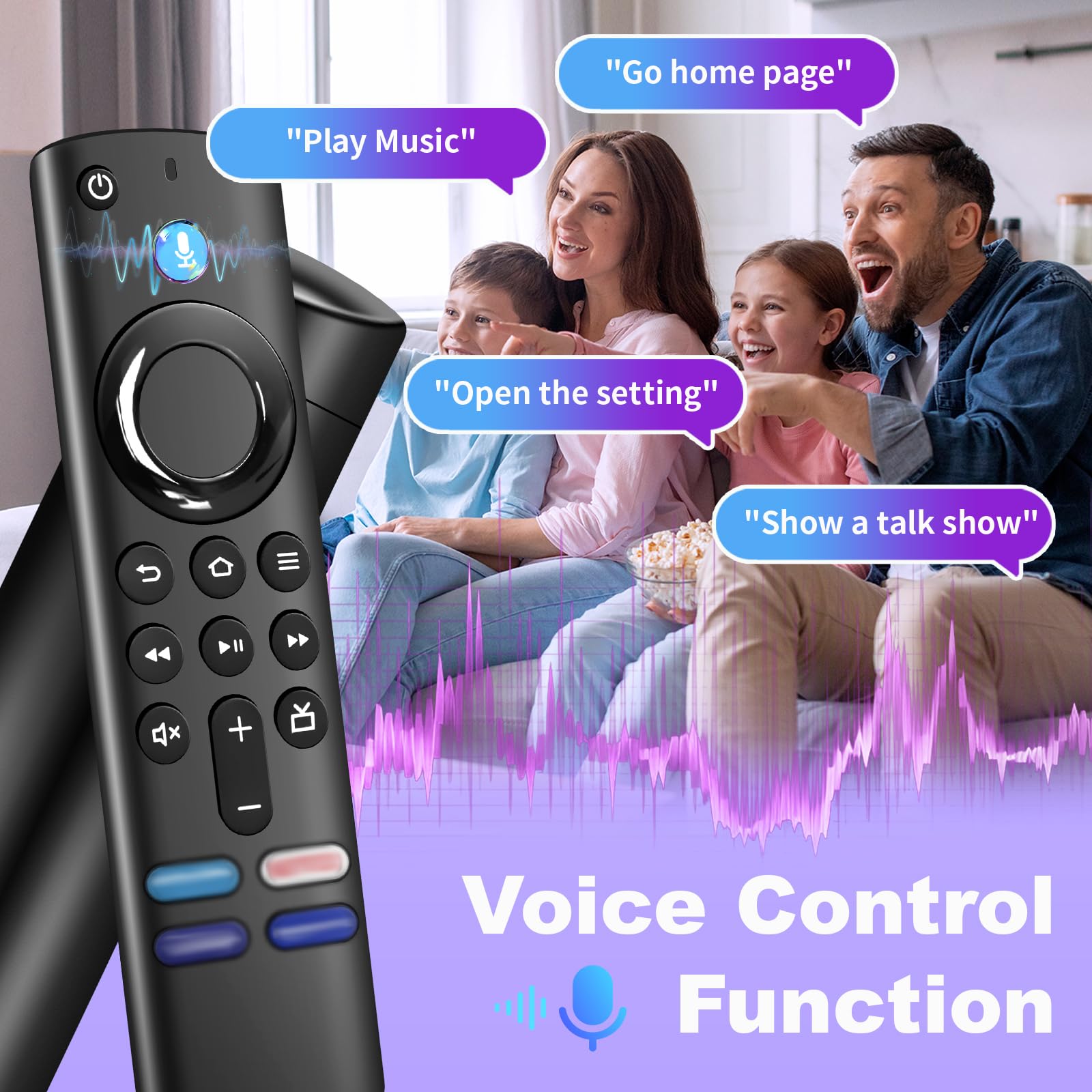 Mando a Distancia de Repuesto por Voz,Mando a Distancia de Repuesto con función de Voz,Adecuado para AMZ fi-re S-ti-CK TV 2nd Gen & 3rd Gen & 4K & Lite, Adecuado para Smart TV Cube 2/3nd Gen (AAE022) — view 4