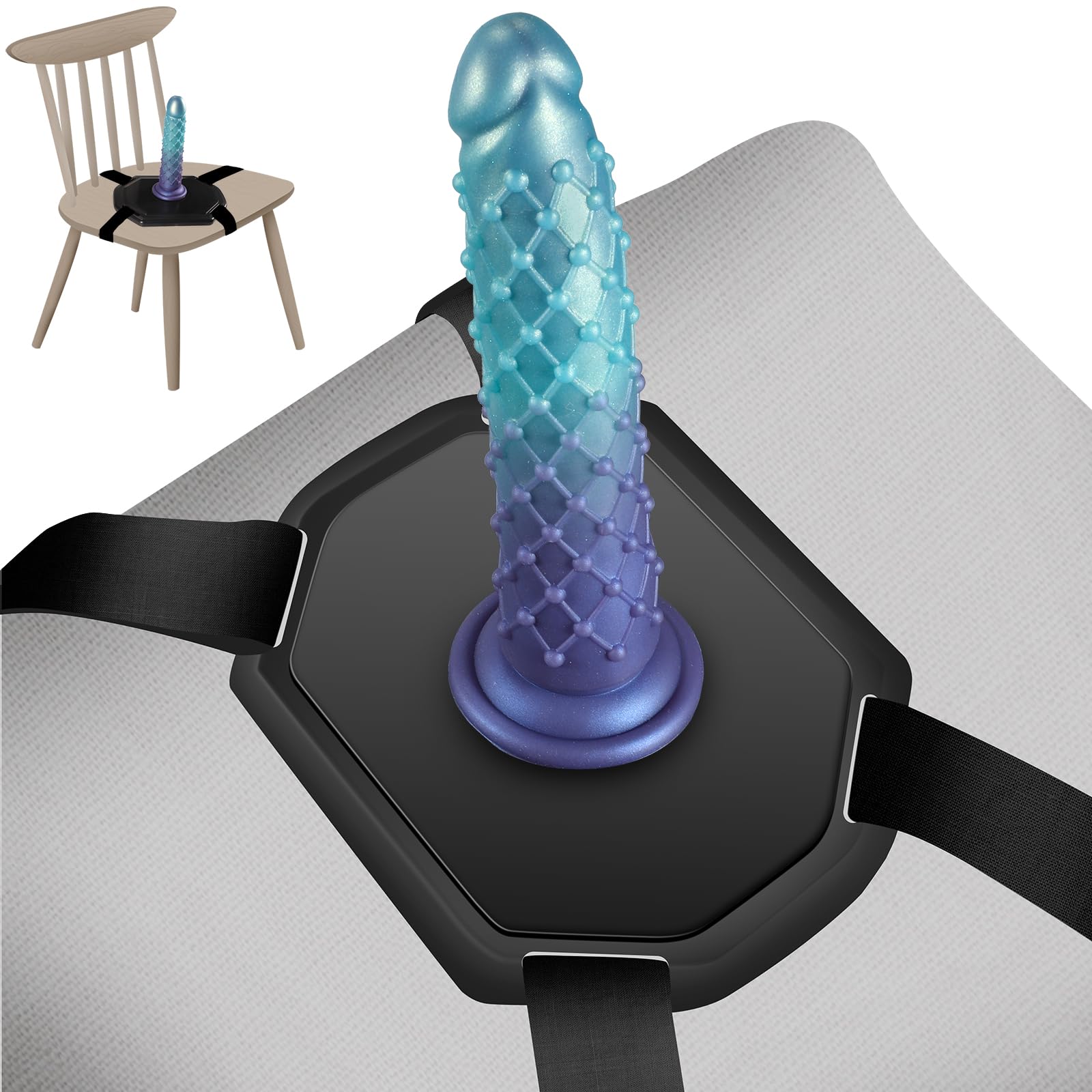 Adjustable Suction Cup Dildo Mount Saddle Strong Strap-On Harness Base for Sofa Chair Swing or Cushion Secure Dildo
