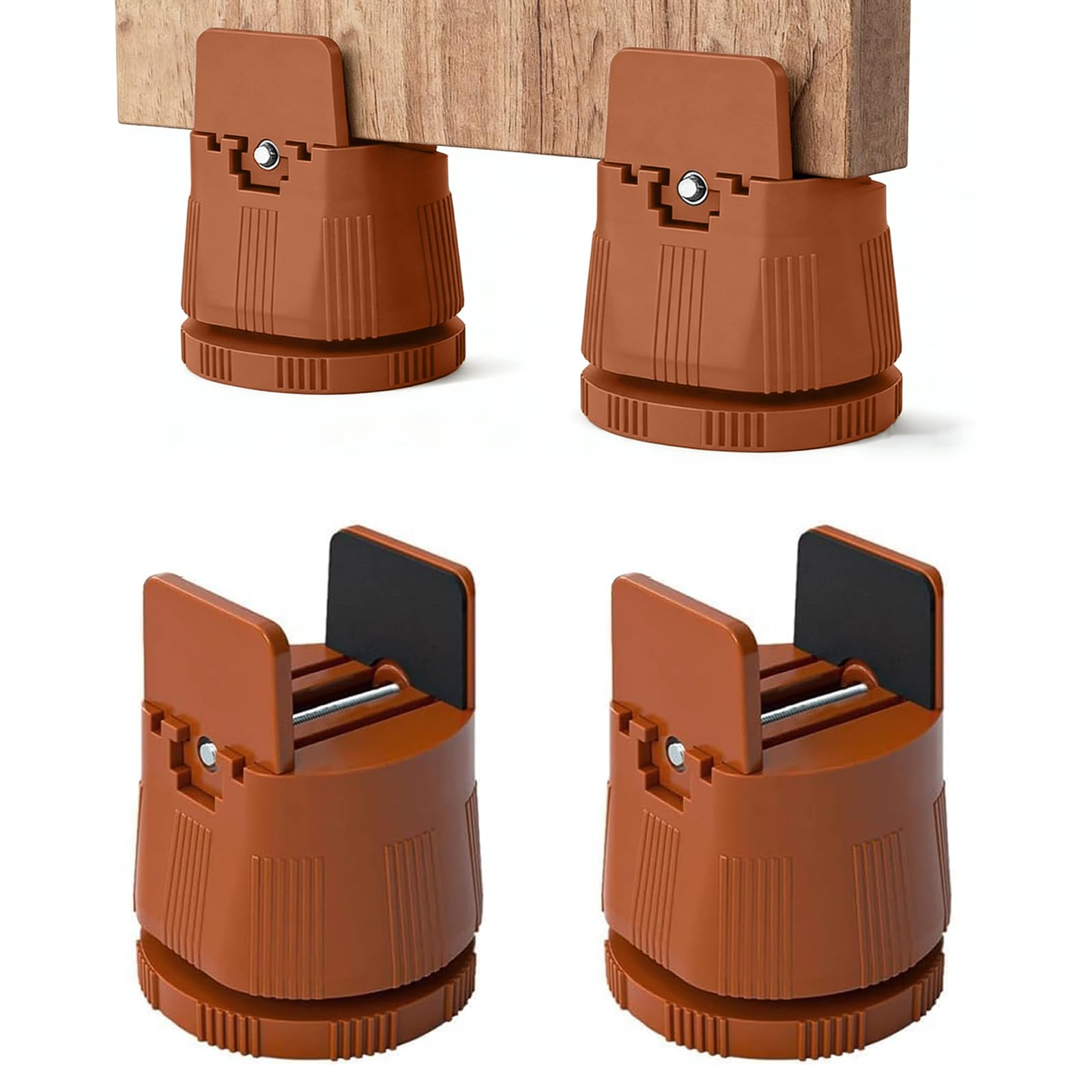4 sztuki podwyższenia mebli 6-8 cm – regulowane podwyższenie łóżka z zaciskiem śrubowym do nóg krzeseł 10-50 mm – wytrzymałe podwyższenie do łóżka, sofy, stołu i krzesła – zawiera śrubokręt
