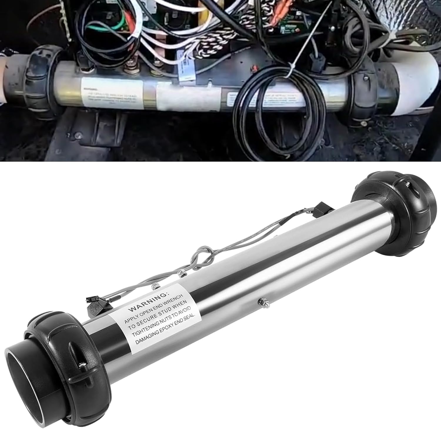 58117 M-7 Hot Tub Spa Heater Assembly Compatible with Balboa VS, EL, TS, GS, BP Control Systems, 4.0 KW 220V 26-58104-K with Sensor