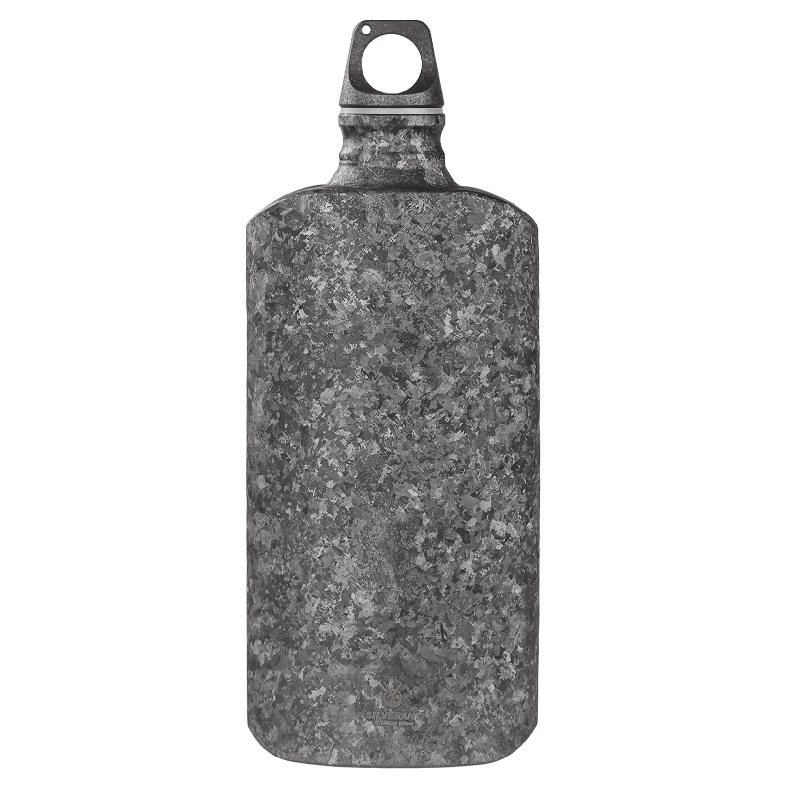 SILVERANT Titan-Trinkflasche, ultraleichte einwandige Flasche, auslaufsichere, schlanke Sportflasche für Wandern, Camping, Reisen und Büro, schwarz kristallisiert (800, Milliliter)