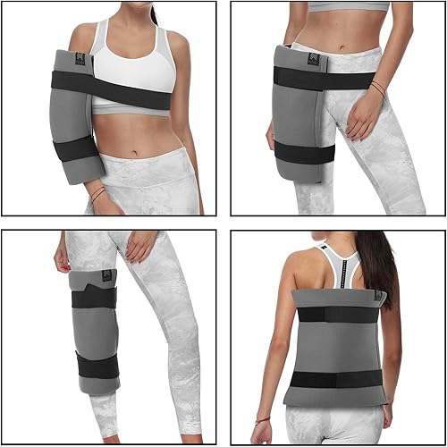 Miniatura 5 de Paquete de gel de terapia caliente y frío/envoltura térmica para lesiones – Compresa de hielo reutilizable de 10 x 15 pulgadas con cubierta y correa